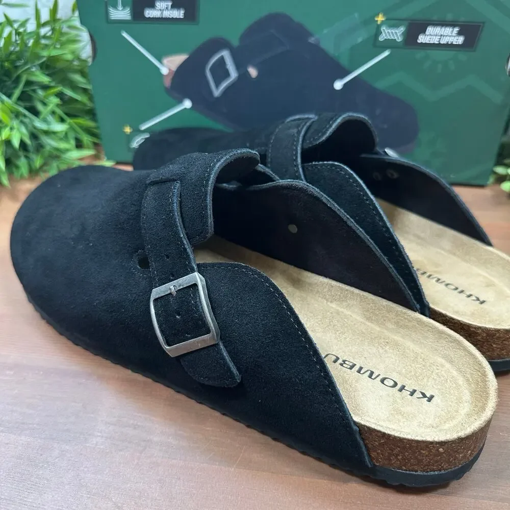 Khombu Men's Damian Black Suede Mules Size‎ 12